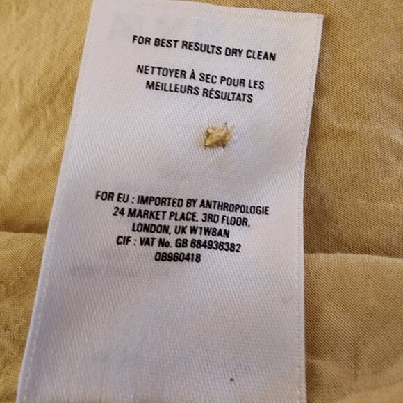 Anthropologie Leopard Print Maxi Dress, Button Front Flutter Sleeve Size 10P - Picture 8 of 9